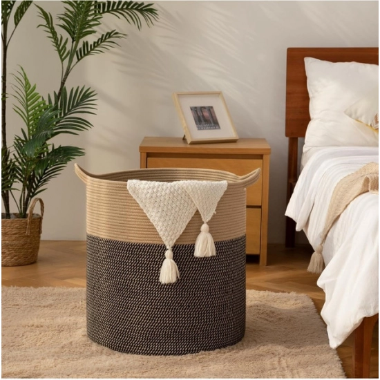 Generic Cotton 12x14 Inch - Mix Storage Basket For Clothes With Out Lid (Dark-Brown) Generic Cotton 12x14 Inch - Mix Storage Basket For Clothes With Out Lid (Dark-Brown)