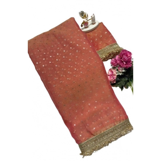 Generic Women's Silk Embellished Saree With Unstitched Blouse 5.5Mtr (Peach) Generic Women's Silk Embellished Saree With Unstitched Blouse 5.5Mtr (Peach)