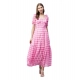 Generic Women's Polyester Georgette Checkered Half Sleeve Dress (Pink) Generic Women's Polyester Georgette Checkered Half Sleeve Dress (Pink)