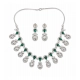 Generic Women's Brass Silver Plated Necklace set (Green) Generic Women's Brass Silver Plated Necklace set (Green)