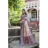 Generic Women's Faux_Tussar Floral Jal With Patola Print Saree With Unstitched Blouse 5.5Mtr (Black)