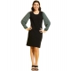 Generic Girl's Polyester Lycra Printed Sleeveless Dress (Green-Black)