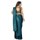 Generic Women's Satin Printed Saree With Unstitched Blouse 5.5Mtr (Rama)