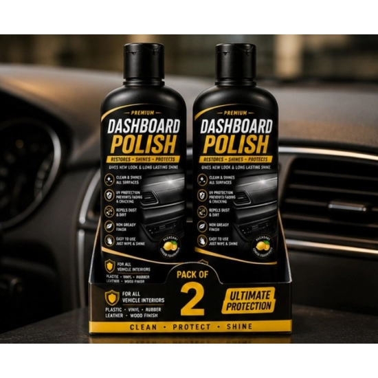Generic Pack of 2 Dashboard Polish Liquid Flip Top Cap Bottles 100 ML