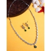 Generic Women's Brass Silver Plated Necklace set (Green) Generic Women's Brass Silver Plated Necklace set (Green)