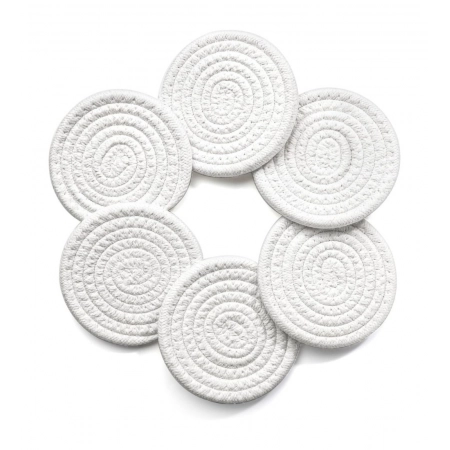 Generic Cotton Rope Drink Coasters 6 Pcs Set (White) Generic Cotton Rope Drink Coasters 6 Pcs Set (White)