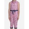 Generic Girl's Cotton Printed Sleeveless Jumpsuit (Pink) Generic Girl's Cotton Printed Sleeveless Jumpsuit (Pink)
