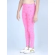 Generic Girl's Cotton Lycra Printed Elasticated Leggings (Light Pink)