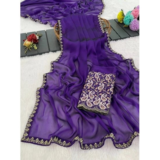 Generic Women's Chiffon Embroidered
Saree With Unstitched Blouse 5.5Mtr (Purple) Generic Women's Chiffon Embroidered
Saree With Unstitched Blouse 5.5Mtr (Purple)