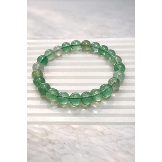 Generic Natural Crystal 8mm Fluorite Bracelet  (Green)