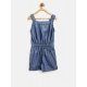 Generic Girl's Denim Embroidered Sleeveless Jumpsuit (Blue) Generic Girl's Denim Embroidered Sleeveless Jumpsuit (Blue)