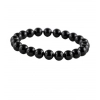 Generic Natural Crystal 8mm Black Tourmaline Bracelet (Black)