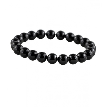 Generic Natural Crystal 8mm Black Tourmaline Bracelet (Black)