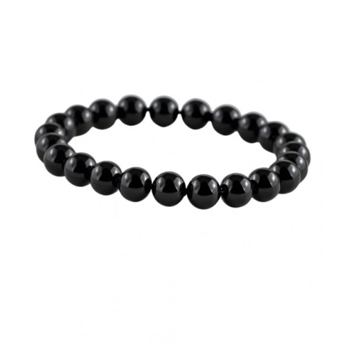 Generic Natural Crystal 8mm Black Tourmaline Bracelet (Black)