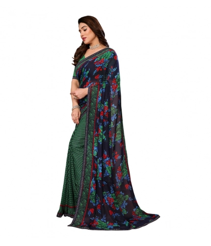 Generic Women's Georgette Printed Saree With Unstitched Blouse 5.5Mtr (Green) Generic Women's Georgette Printed Saree With Unstitched Blouse 5.5Mtr (Green)