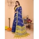 Generic Women's Linen Cotton Printed Saree With Unstitched Blouse 5.5Mtr (Blue) Generic Women's Linen Cotton Printed Saree With Unstitched Blouse 5.5Mtr (Blue)