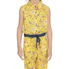 Generic Girl's Cotton Printed Sleeveless Jumpsuit (Yellow) Generic Girl's Cotton Printed Sleeveless Jumpsuit (Yellow)