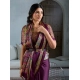 Generic Women's Satin Crepe Printed Saree With Unstitched Blouse 5.5Mtr (Purple) Generic Women's Satin Crepe Printed Saree With Unstitched Blouse 5.5Mtr (Purple)