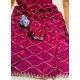 Generic Women's Slik Embellished Saree With Unstitched Blouse 5.5Mtr (Wine)