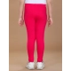 Generic Girl's Cotton Lycra Solid Elasticated Leggings (Dark Pink)