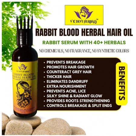 Generic Devi Herbels Rabbit Blood Herbal 100 ML Hair Oil - Men's And Women's Hair Growth Oil