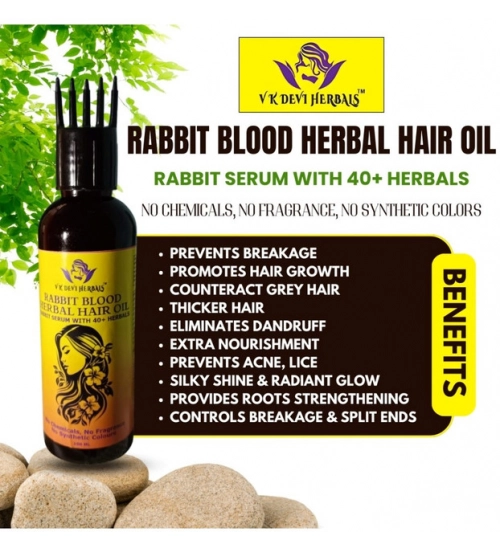 Generic Devi Herbels Rabbit Blood Herbal 100 ML Hair Oil - Men's And Women's Hair Growth Oil