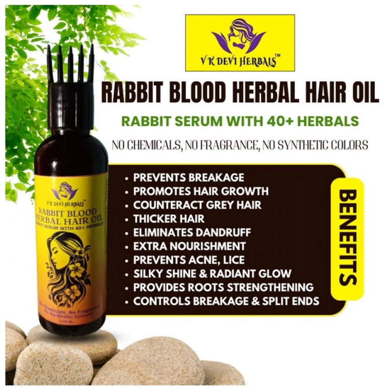Generic Devi Herbels Rabbit Blood Herbal 100 ML Hair Oil - Men's And Women's Hair Growth Oil
