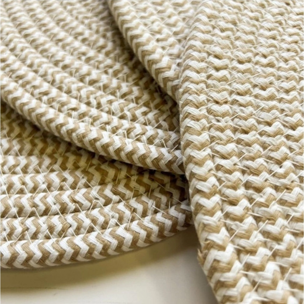 Generic Cotton Dining Table Round Placemat Mats Set of 4 (Beige-White) Generic Cotton Dining Table Round Placemat Mats Set of 4 (Beige-White)