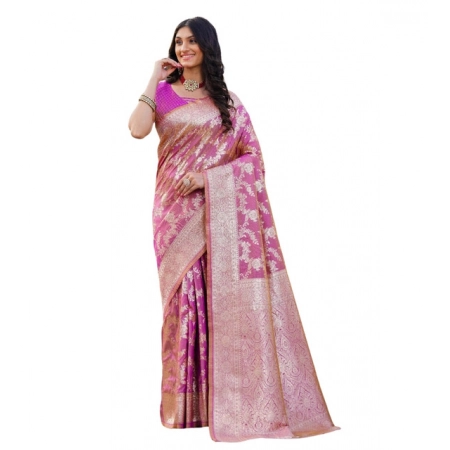 Generic Women's Jacquard Printed Saree With Unstitched Blouse 5.5Mtr (Pink) Generic Women's Jacquard Printed Saree With Unstitched Blouse 5.5Mtr (Pink)