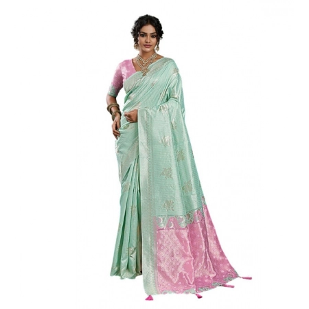 Generic Women's Linen Cotton Printed Saree With Unstitched Blouse 5.5Mtr (Sea Green) Generic Women's Linen Cotton Printed Saree With Unstitched Blouse 5.5Mtr (Sea Green)