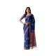 Generic Women's Georgette Printed Saree With Unstitched Blouse 5.5Mtr (Blue)