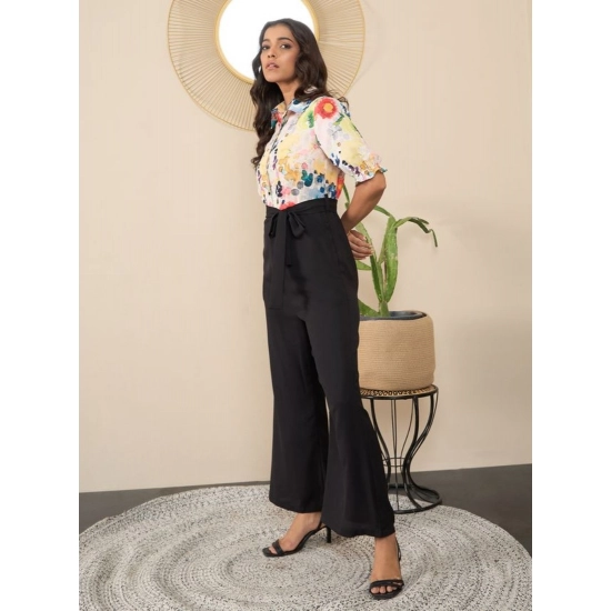 Generic Women's Polyester Floral Half Sleeves Jumpsuit (Multicolor) Generic Women's Polyester Floral Half Sleeves Jumpsuit (Multicolor)