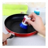 Generic Pack of 4_Plastic Wash Basin Brush Cleaner with Soap Dispenser – (Color: Assorted)