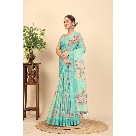 Generic Women's Cotton Silk Floral Printed Saree With Unstitched Blouse 5.5Mtr (Multicolor) Generic Women's Cotton Silk Floral Printed Saree With Unstitched Blouse 5.5Mtr (Multicolor)