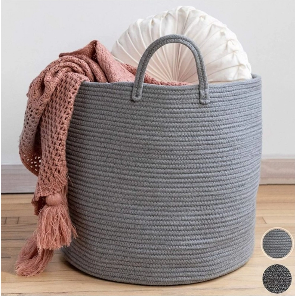Generic Cotton Pack Of_1 12x14 Inch Laundry Storage Basket For Clothes (Grey) Generic Cotton Pack Of_1 12x14 Inch Laundry Storage Basket For Clothes (Grey)