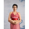 Generic Women's Satin Crepe Printed Saree With Unstitched Blouse 5.5Mtr (Red)