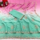 Generic Women's Digital Printed  Geogette Saree With Unstitched Blouse (Light Green, 5-6 Mtrs)
