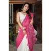 Generic Women's Cotton Silk Printed Saree With Unstitched Blouse 5.5Mtr (White-Pink) Generic Women's Cotton Silk Printed Saree With Unstitched Blouse 5.5Mtr (White-Pink)