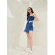 Generic Women's Denim Lycra Solid Zip Closure Skorts (Blue) Generic Women's Denim Lycra Solid Zip Closure Skorts (Blue)