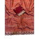 Generic Women's Georgette Embroidered Saree With Unstitched Blouse 5.5Mtr (Rust Orange)