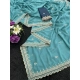 Generic Women's Georgette Embellished Saree With Unstitched Blouse 5.5Mtr (Aqua Blue) Generic Women's Georgette Embellished Saree With Unstitched Blouse 5.5Mtr (Aqua Blue)