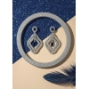 Generic Women's Brass Silver Plated Drop Earrings (Blue) Generic Women's Brass Silver Plated Drop Earrings (Blue)