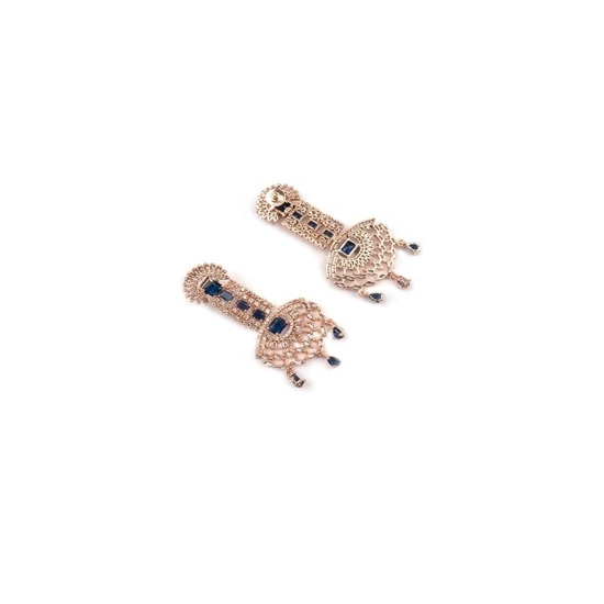 Generic Women's Brass Silver Plated Drop Earrings (Blue) Generic Women's Brass Silver Plated Drop Earrings (Blue)