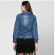 Generic Women's Denim Washed Long Sleeves Jacket (Blue)