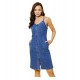 Generic Women's Denim Washed Shoulder Straps Dress (Blue) Generic Women's Denim Washed Shoulder Straps Dress (Blue)
