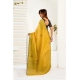 Generic Women's Linen Cotton Printed Ready To Wear Saree With Unstitched Blouse 5.5 Mtr (Yellow)