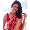 Generic Women's Soft Lichi Silk Printed Saree With Unstitched Blouse 5.5Mtr (Red)