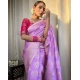 Generic Women's Soft Litchi Silk Jacquard Work Saree With Unstitched Blouse 5.5Mtr (Lavender) Generic Women's Soft Litchi Silk Jacquard Work Saree With Unstitched Blouse 5.5Mtr (Lavender)