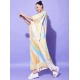 Generic Women's Satin Colour Blocking Kaftan Dress (Multicolor)