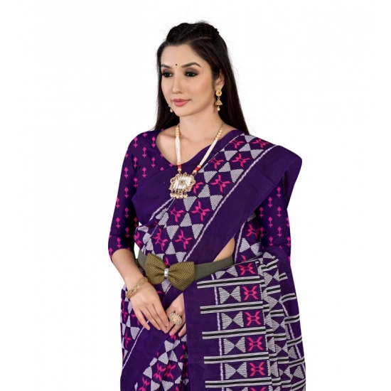 Generic Women's Soft Pure Cotton Printed Saree With Unstitched Blouse 5.5Mtr (Purple) Generic Women's Soft Pure Cotton Printed Saree With Unstitched Blouse 5.5Mtr (Purple)